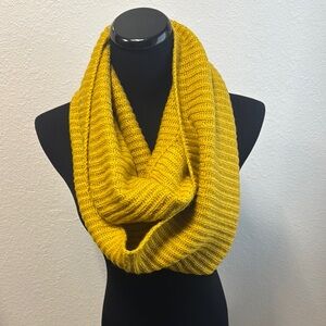 Cozy Yellow Knit Infinity Scarf